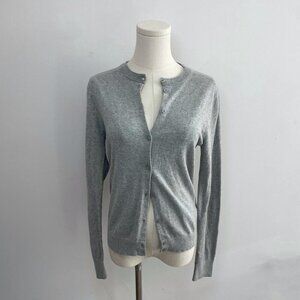 Jcrew Classic Button Up Cardigan In Heather Grey | Women’s Size Small